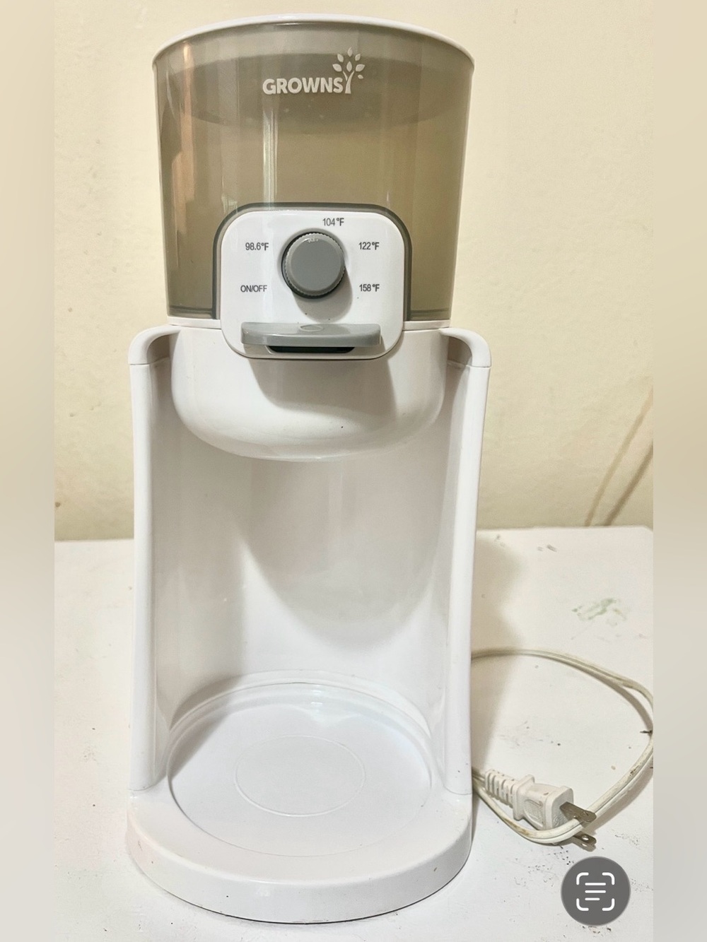 GROWNSY Electric Water Heater Dispenser - White with Reservoir